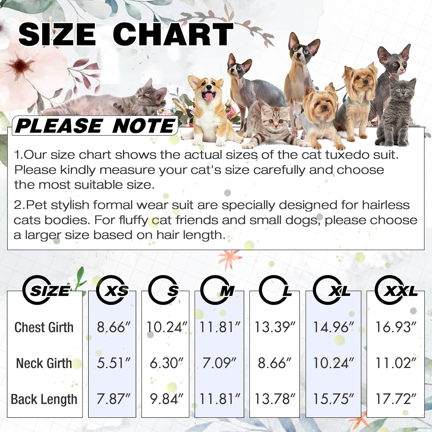 DENTRUN Traje de esmoquin de gato con dos corbatines, elegante camisa de gato, atuendo formal de gato, ropa de moda de gato sin pelo, atuendo formal