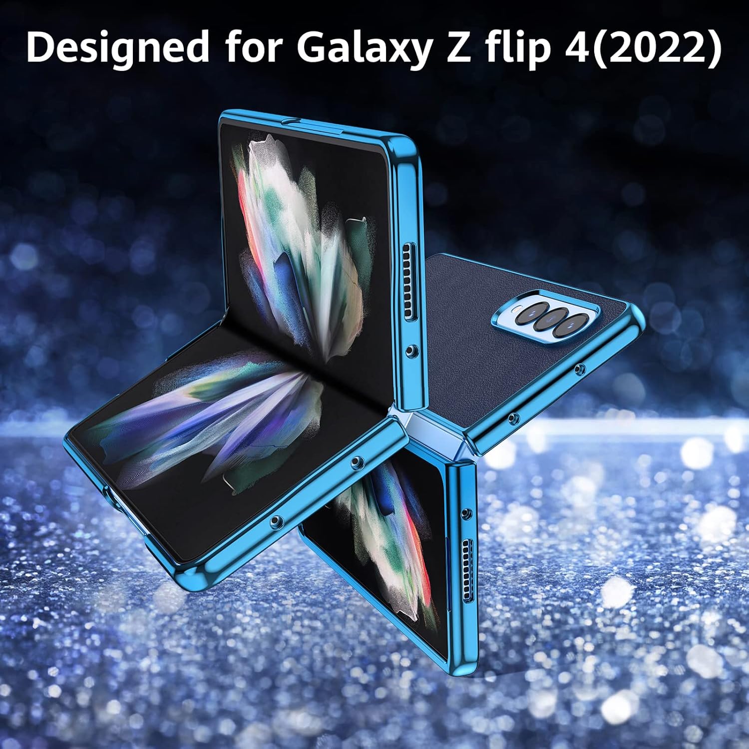 MILPROX Funda compatible con Galaxy Z Fold 4 2022, cubierta dura de cuero actualizada con borde galvanizado de lujo, ultrafino, a prueba de golpes,
