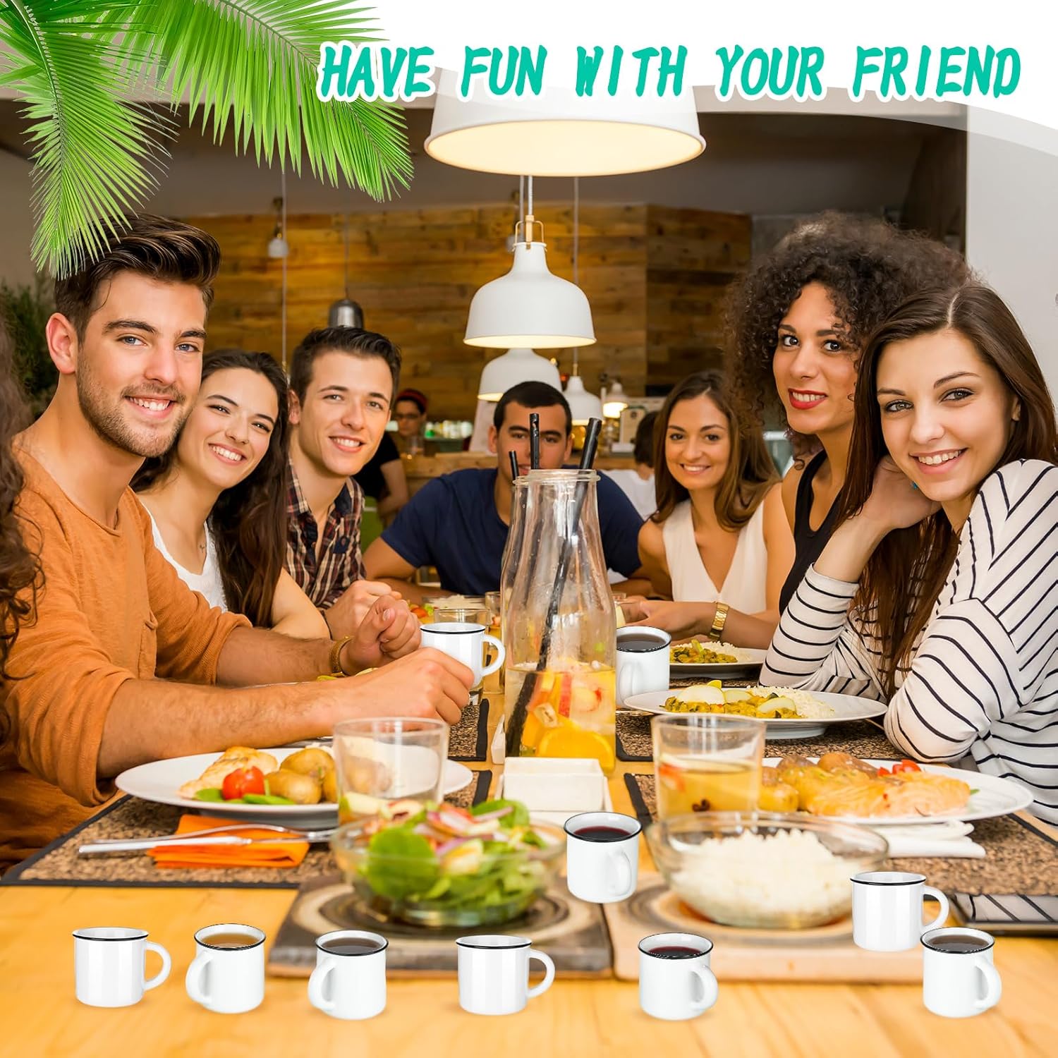 Uiifan 24 tazas de café blancas de cerámica a granel para el hogar, viajes, pequeñas tazas de camping portátiles, tazas vintage de espresso con asa,