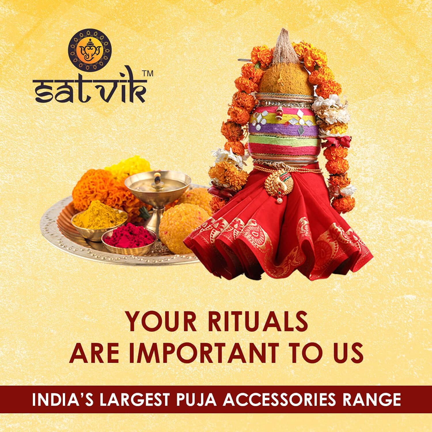 SATVIK Aarti Diya de latón con mango de anillo soportado, lámpara de aceite Puja Jyot de mano Kutthu Vilakku Festive Diwali Mandir Templo Aarti