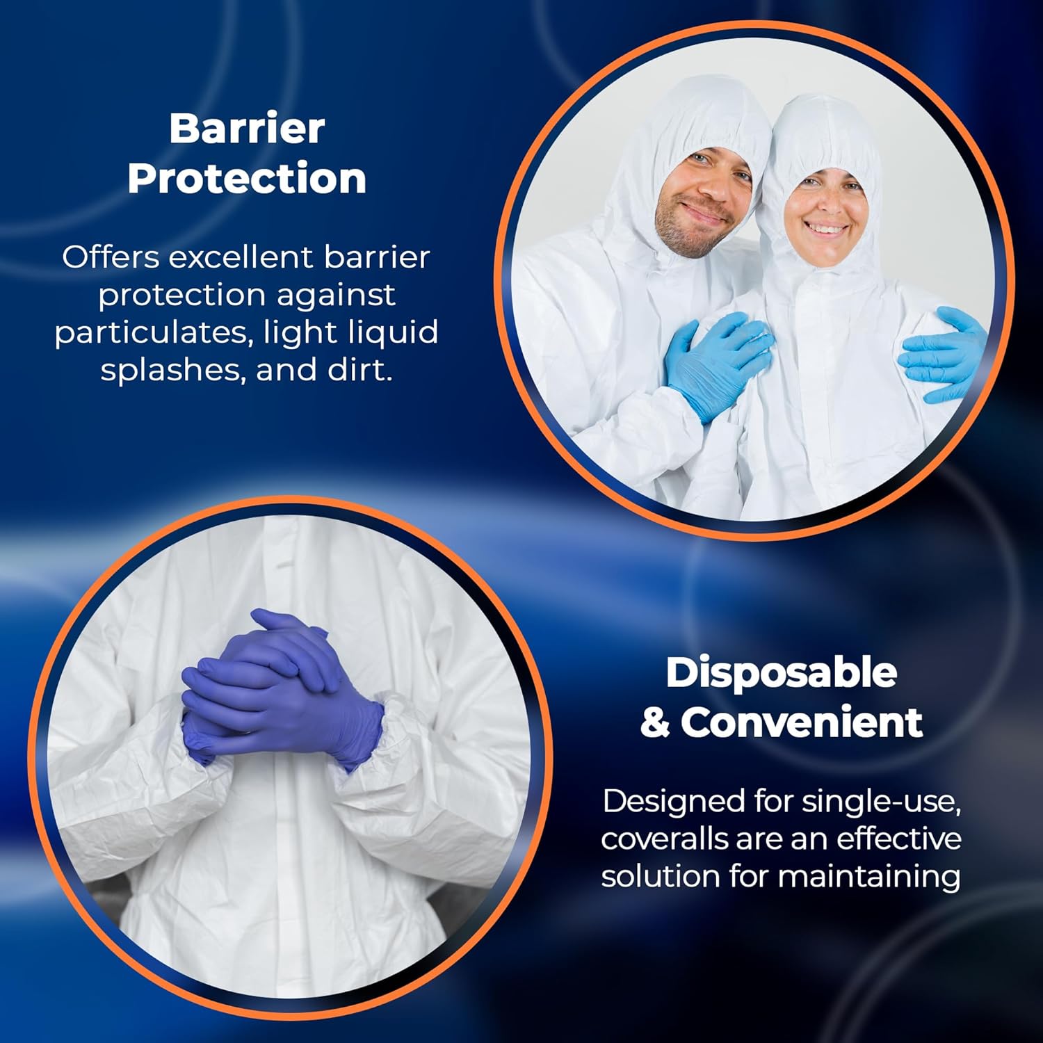 EZGOODZ Trajes blancos para materiales peligrosos, extra grande. Paquete de 5 overoles desechables MPP impermeables con capucha, botas, muñecas