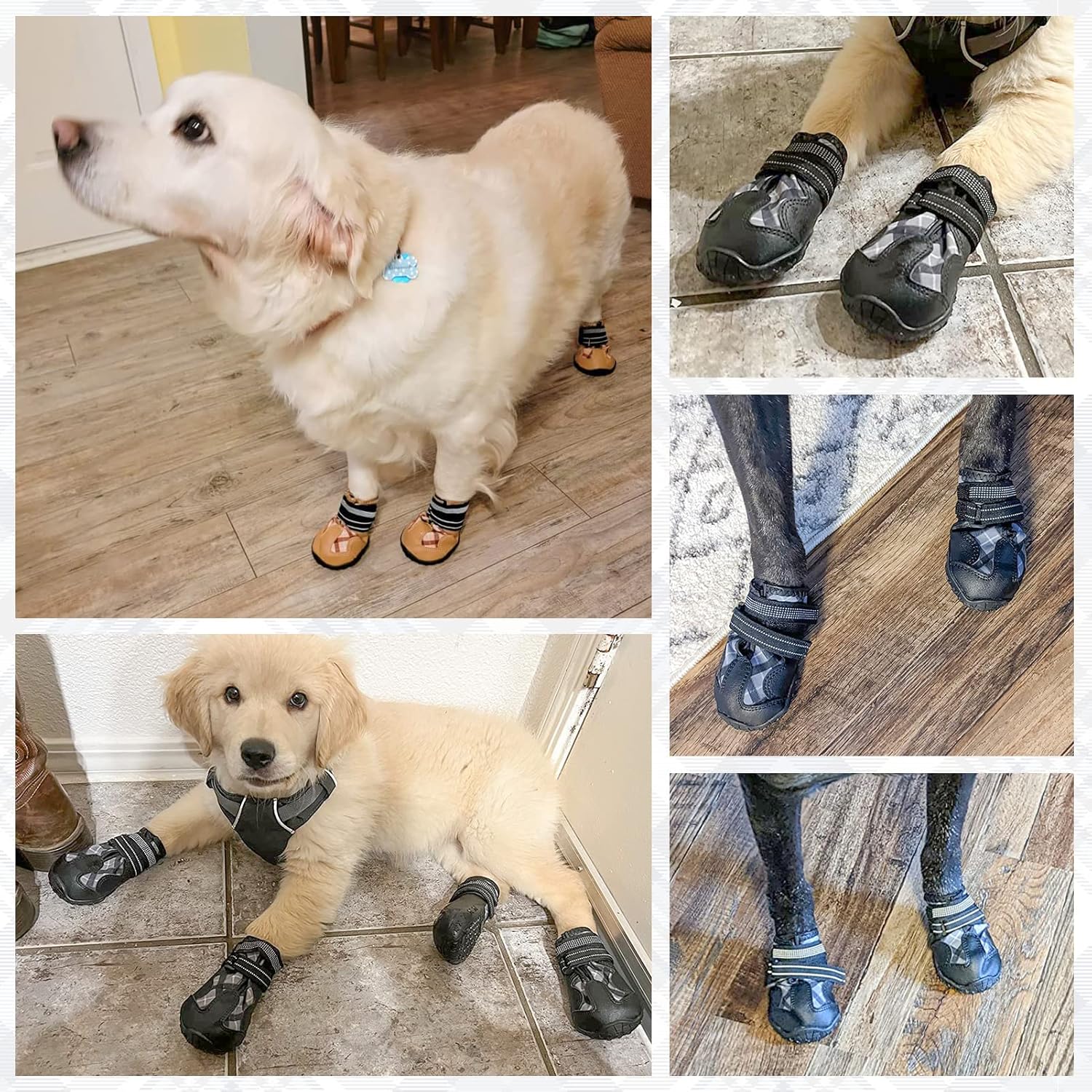 BEAUTYZOO Zapatos para perros, botas y protectores de patas para perros pequeños, medianos y grandes, zapatos de agua reflectantes para perros,