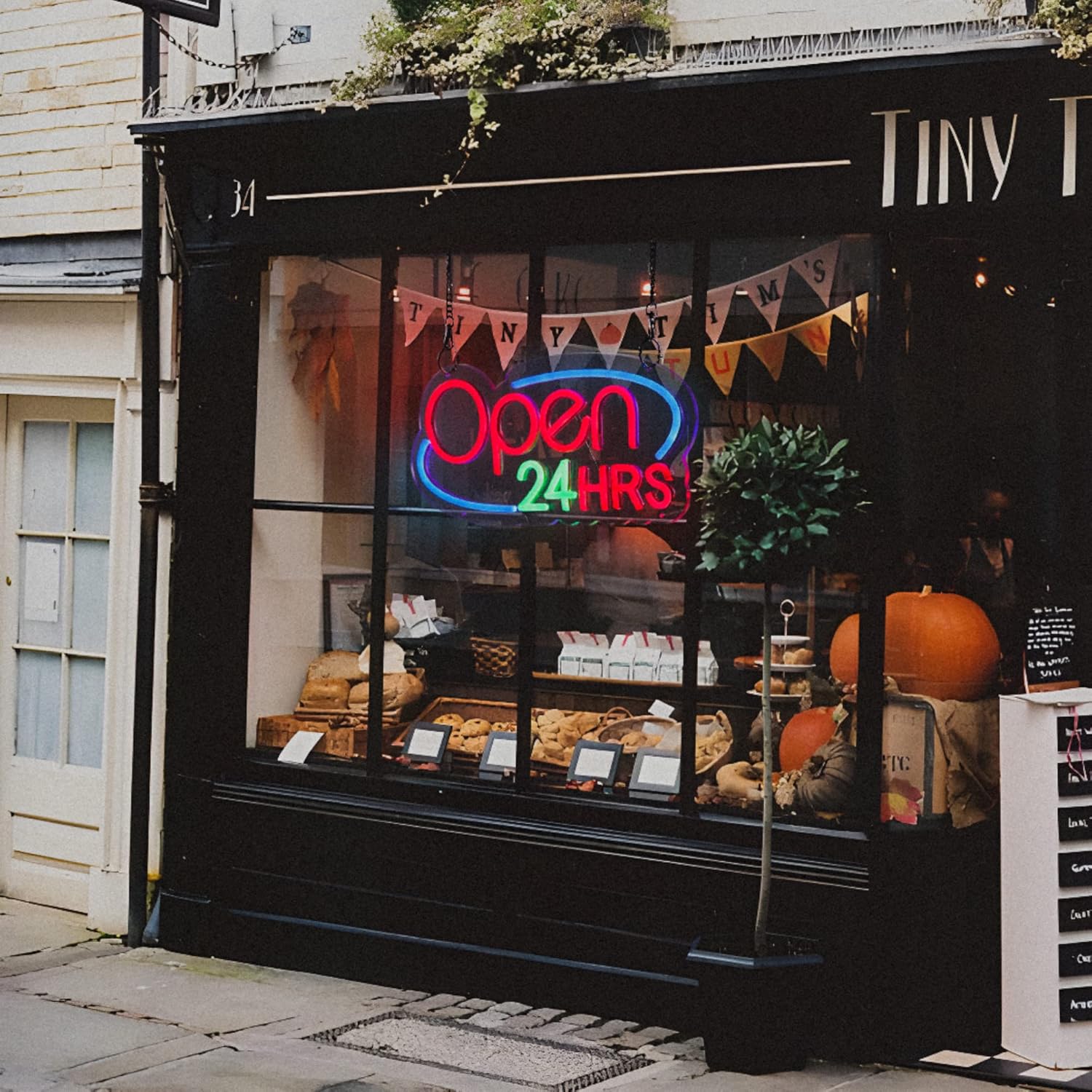 Open Neon Signs, CRUMBIT Open LED Neon Signs for Business, 24 Hours Open Neon Lights with Twinkling, Adjustable Brightness for Restaurant Beauty
