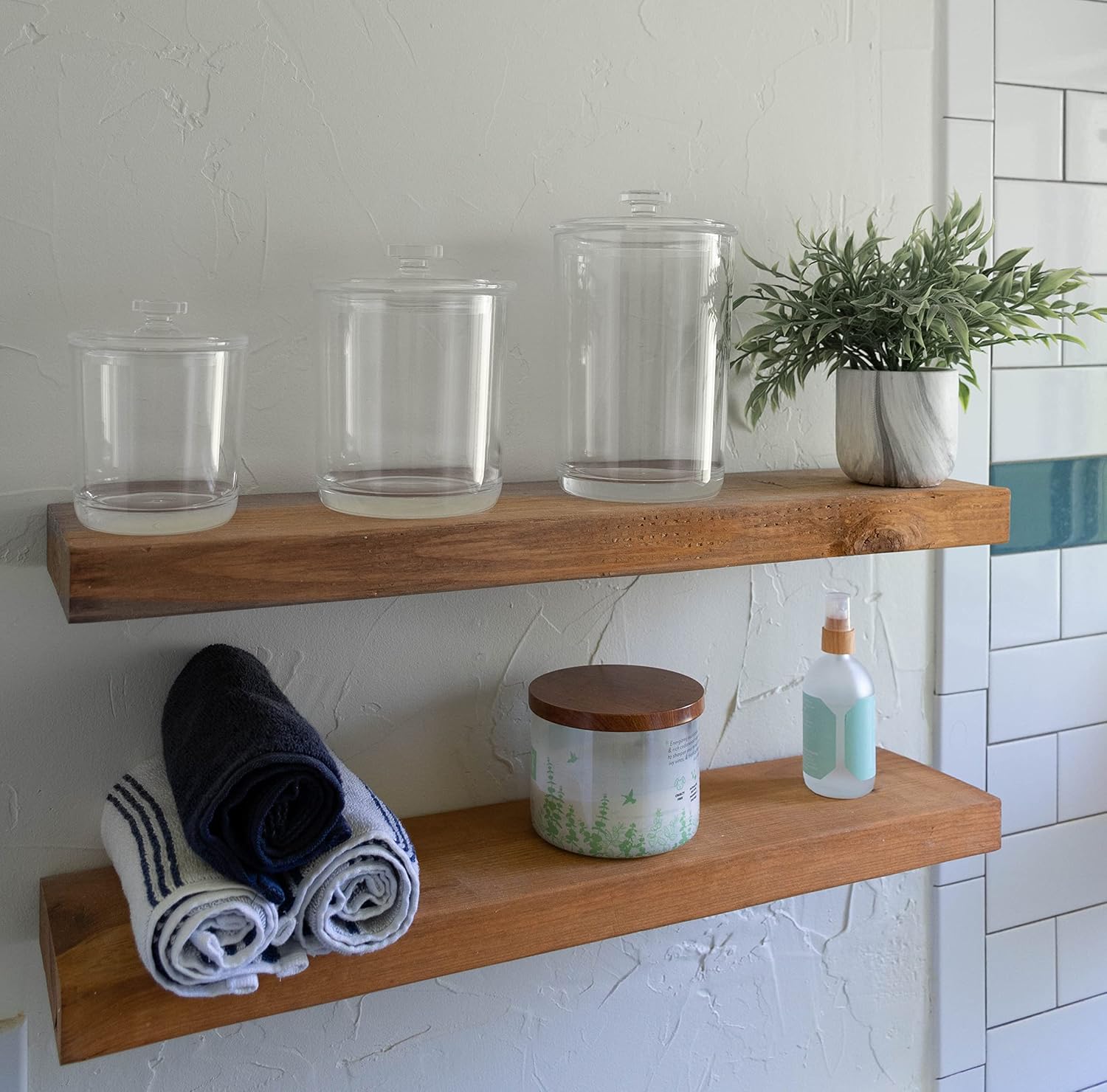 Tarros de plástico acrílico transparente de alta calidad con tapas para organización de baño y cocina, organizadores elegantes y duraderos para