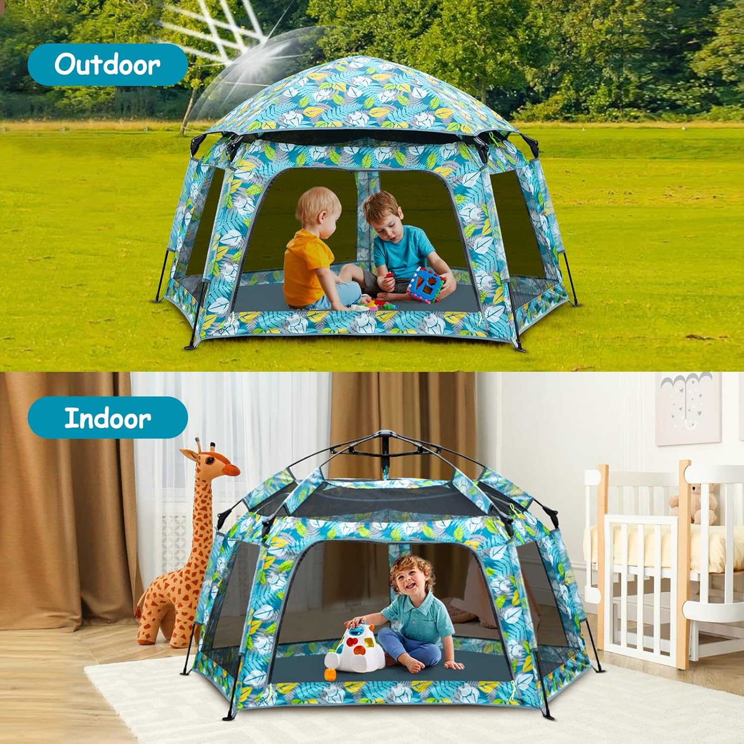 Tienda de campaña desplegable para niños, para exteriores e interiores, casa de juegos de princesa grande para niñas de 1, 2, 3, 4 años
