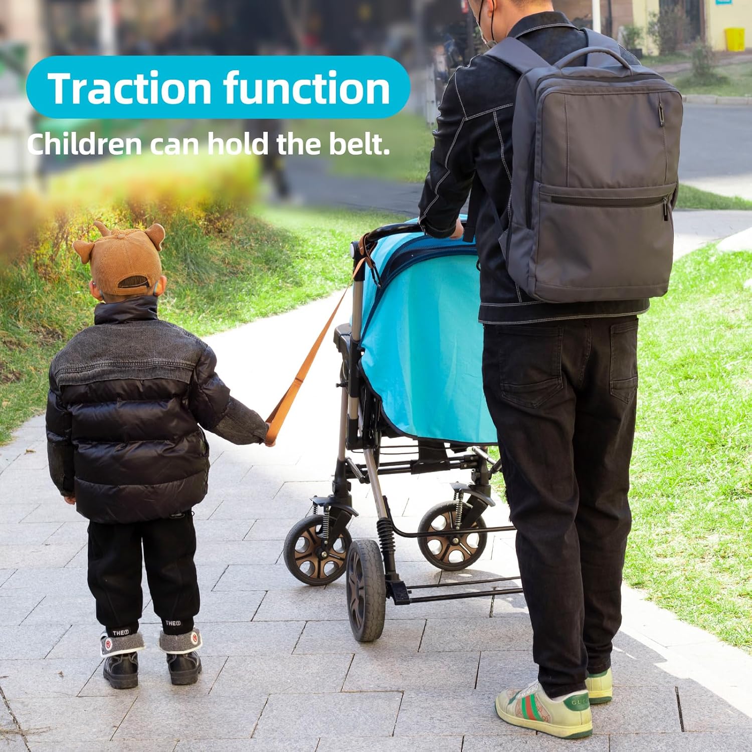 Correa de muñeca de seguridad para cochecito de bebé para colgar accesorio de viaje para niños pequeños, enlaces a cochecitos, mochilas, carritos de
