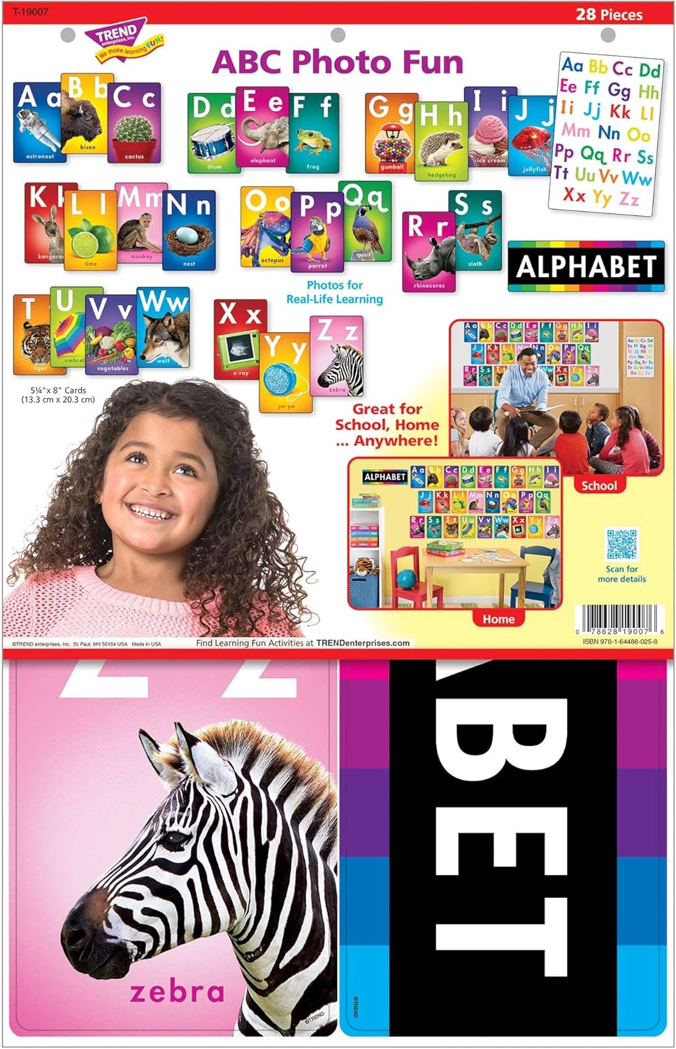 ABC Photo Fun Learning Set, by TREND Enterprises, Juego de aprendizaje de borrado en seco, edades 4-8