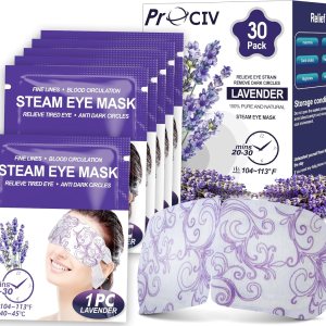 Paquete de 30 mascarillas de ojos de vapor de lavanda, máscara de ojos calentada para ojeras e hinchazón, máscara de ojos cálida para ojos secos, Paquete de 30 mascarillas de ojos de vapor de lavanda, máscara de ojos calentada para ojeras e hinchazón, máscara de ojos cálida para ojos secos,