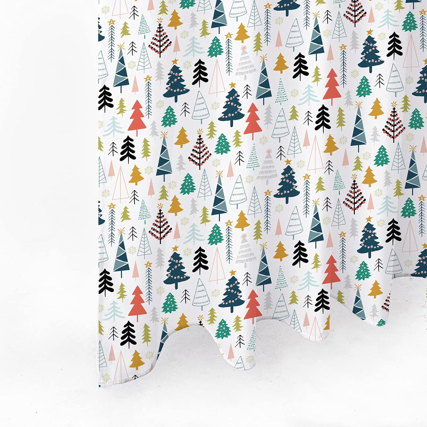 Get Orange Cortina de ducha con diseño de árbol de Navidad, diseño de acuarela, árbol de Navidad, tela de poliéster, cortina de ducha de baño, 72 x