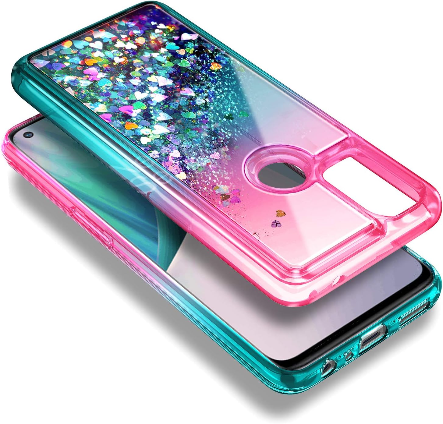 NZND Funda para OnePlus Nord N10 5G con protector de pantalla de vidrio templado (cobertura completa), bonita funda para teléfono para mujeres y