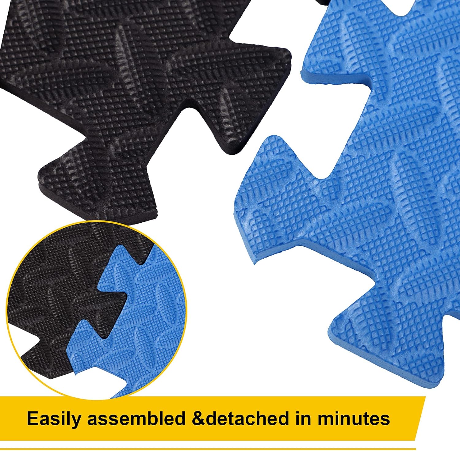 100 Pieces Foam Mats for Floor Covers 96 Sq Ft Puzzle Exercise Mat Square Interlocking Carpet Tiles with Border Protective Gym Floor Tiles For