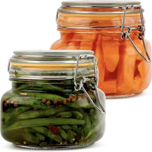 Galashield Tarros de vidrio con tapas, tarros de almacenamiento de alimentos con tapas herméticas a prueba de fugas, tarros de cocina juego de 2 a Galashield Tarros de vidrio con tapas, tarros de almacenamiento de alimentos con tapas herméticas a prueba de fugas, tarros de cocina juego de 2 a