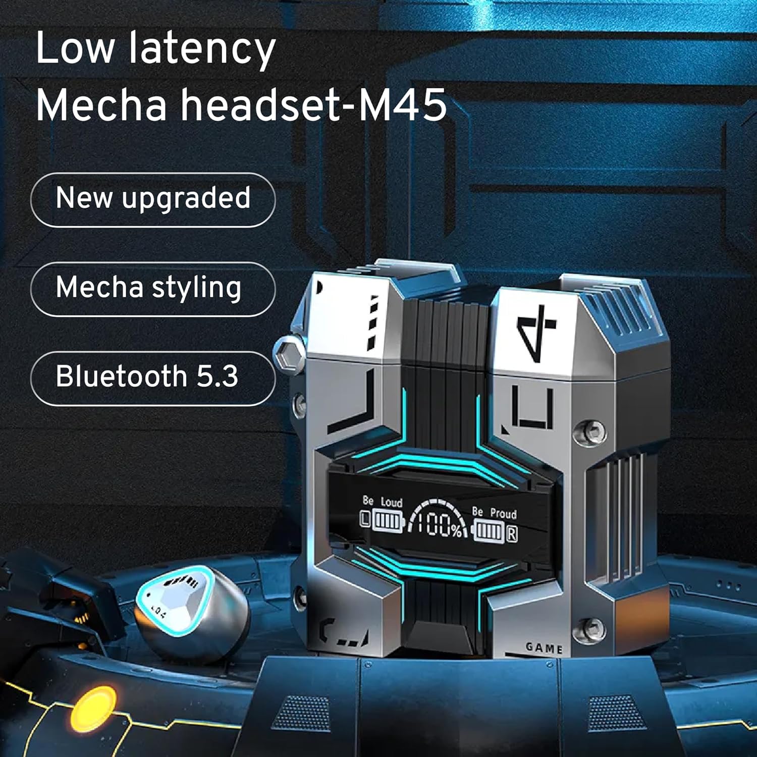 StitchGreen Auriculares inalámbricos M45 con ENC, Bluetooth 5.3, IPX7 impermeables, batería de 120 horas de duración con micrófono integrado,