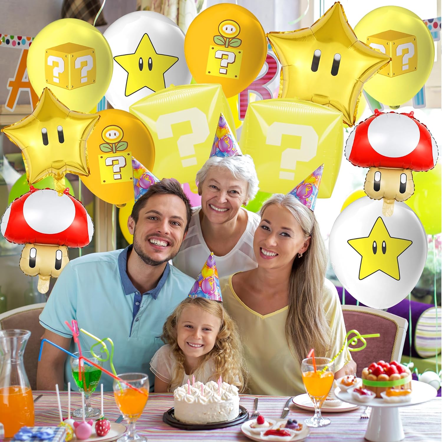 Game Balloons Birthday Party Decorations – Cartoon Birthday Party Supplies Set, Birthday Party Favor Decor FoilLatex Balloons Set Photo Background