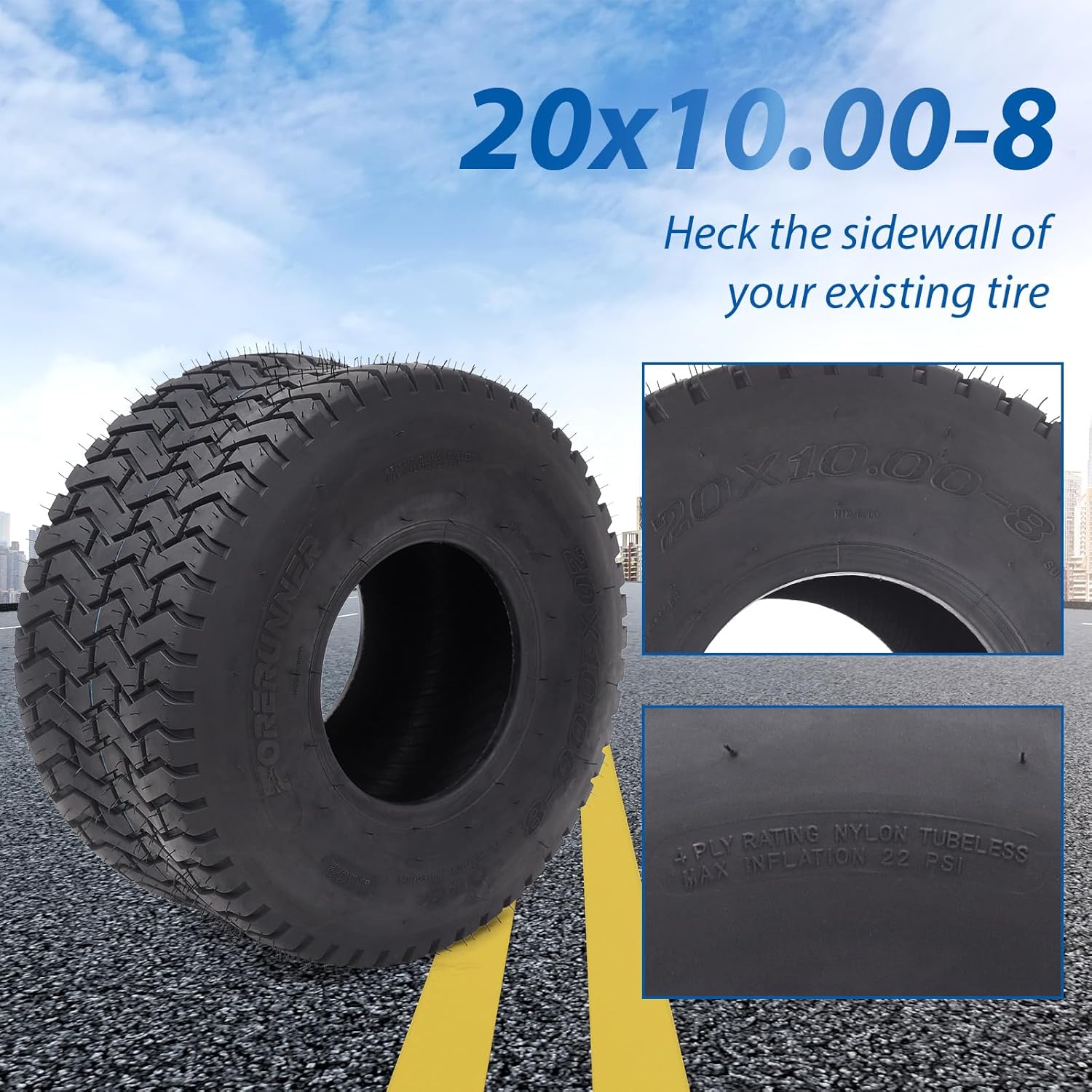 23×8.5-12-4PR – Neumático para cortacésped y tractor de césped y neumático de jardín, juego de 2