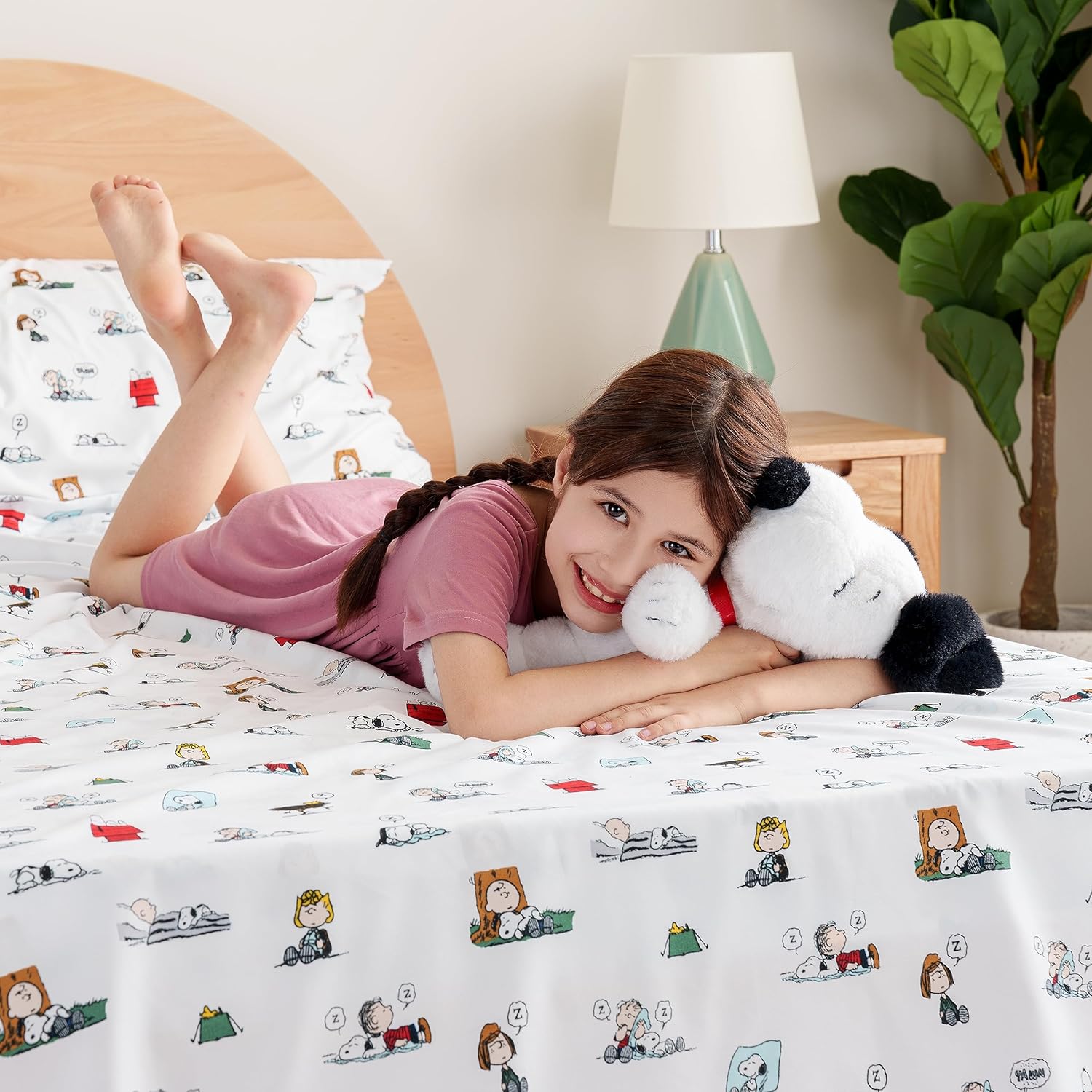 Berkshire Blanket Peanuts – Juego de sábanas para niños, tamaño individual, 3 piezas, color blanco de Peanuts para dormir, sábanas de microfibra