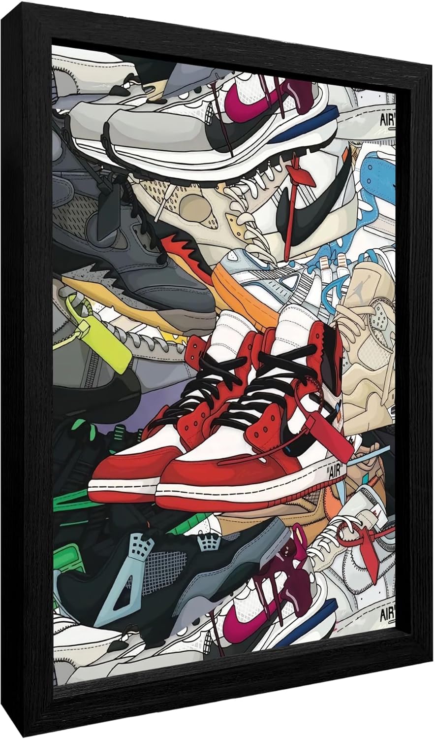 jenesaisquoi (16 x 24 pulgadas – AJ Art Wall, póster de tenis – Decoración de habitación Hypebeast, marco de póster de Michael Jordan, arte de