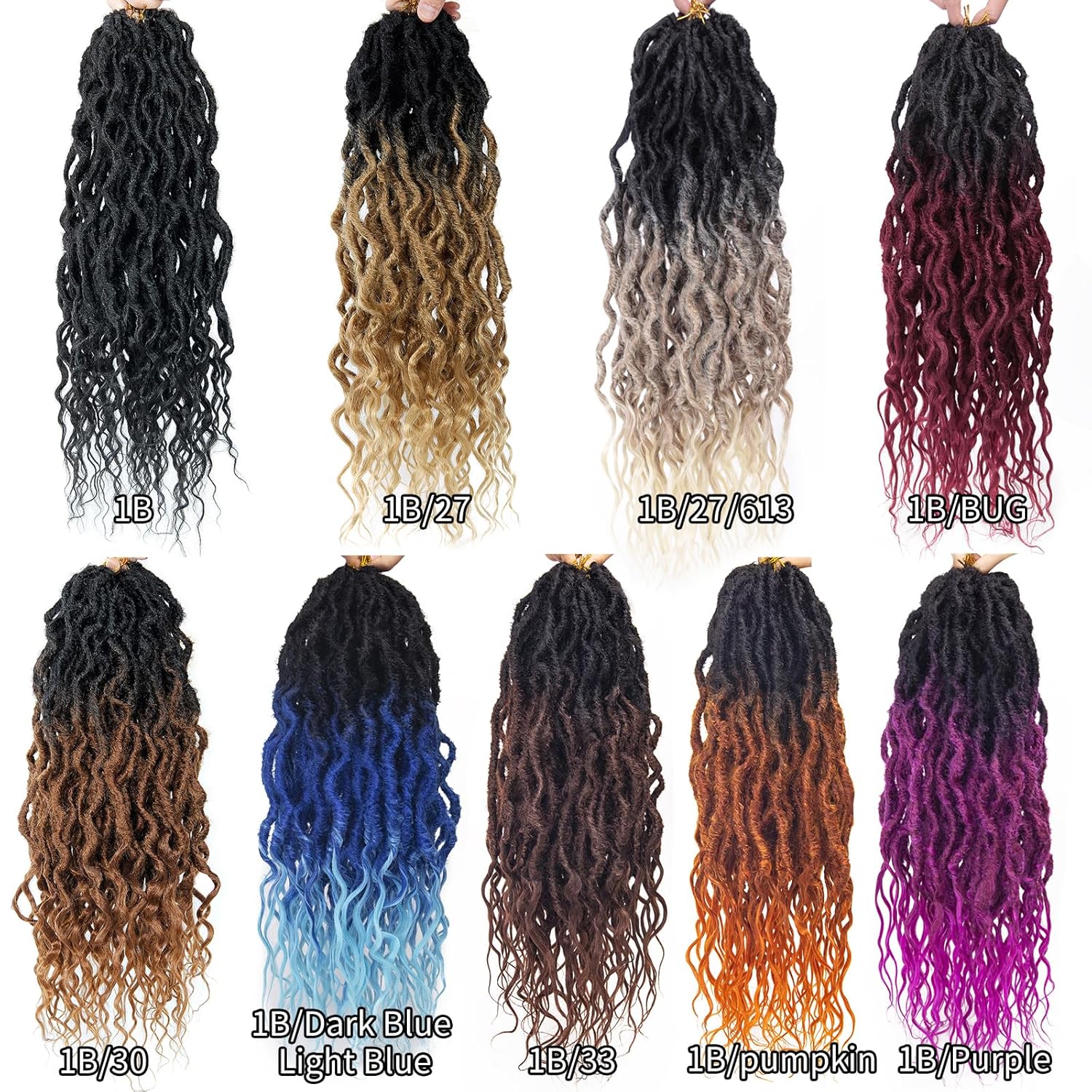 Rastas de pelo sintético de ganchillo para mujeres negras, rastas suaves de 24 pulgadas, cabello rizado con extremos rizados, estilo bohemio,