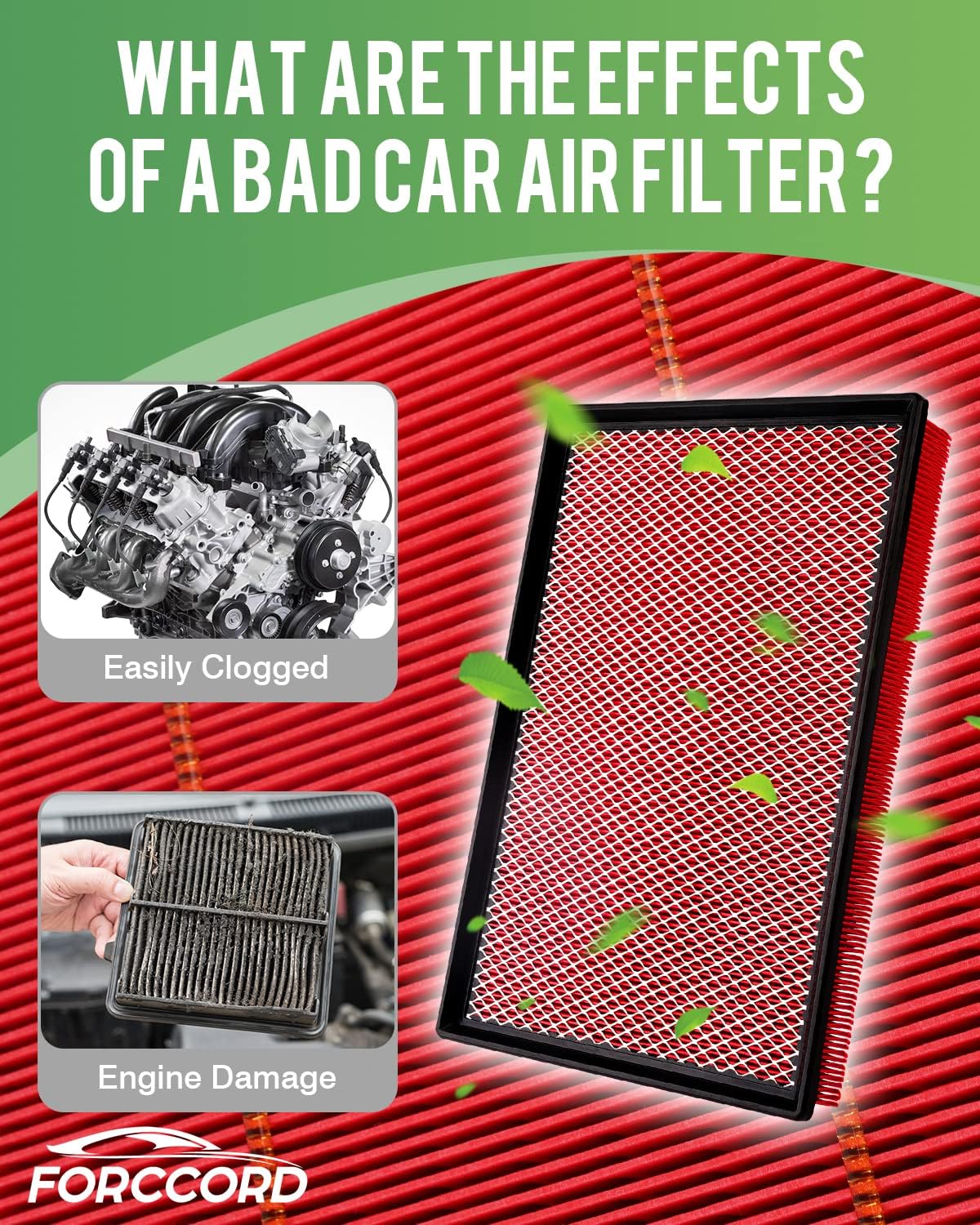 GAF041 (CA9401) Filtro de aire de repuesto para motor compatible con Dodge Ram 1500 2500 3500 Filtros de aire de motor RAM Accesorios de coche