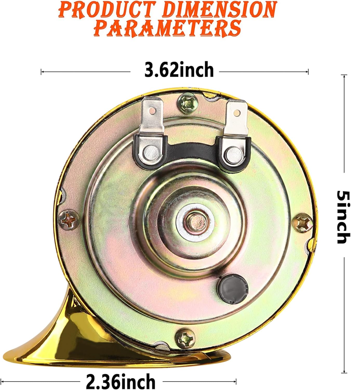 Paquete de 2 bocinas de aire de caracol ruidosas para seguridad con cubierta impermeable y a prueba de polvo, bocina de tren universal de doble