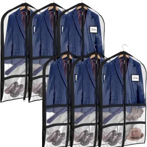 Univivi Bolsas para disfraces de baile de PVC negro transparente de 40 pulgadas para competiciones de baile, con 4 bolsillos medianos transparentes Univivi Bolsas para disfraces de baile de PVC negro transparente de 40 pulgadas para competiciones de baile, con 4 bolsillos medianos transparentes