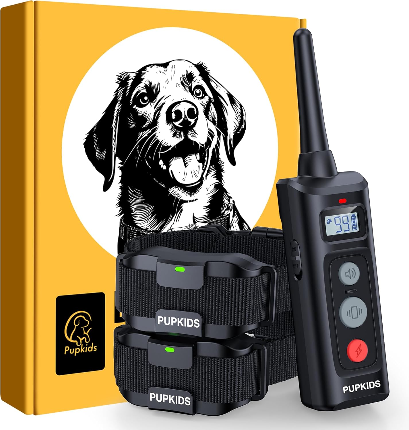 Collar de choque para perros con control remoto, paquete de 2  Collar de entrenamiento de perro de 4000 pies, 108 niveles, collar electrónico con 3