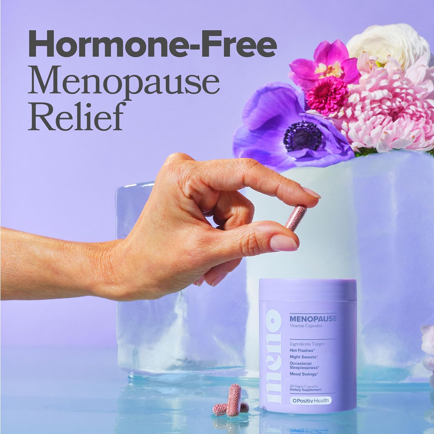 MENO Vitaminas para la menopausia, 30 porciones (paquete de 2)  Suplementos de menopausia sin hormonas para mujeres con cohosh negro y ashwagandha