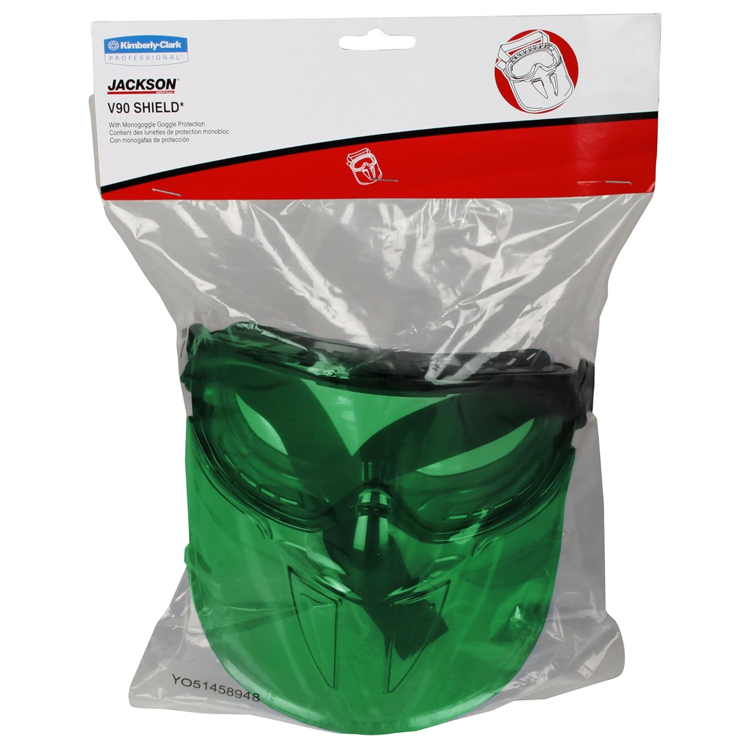 KleenGuard V90 “The Shield” – Gafas de seguridad con protector facial (18631), lente antivaho IRUV Shade 3.0 con marco negro, 6 parespaquete