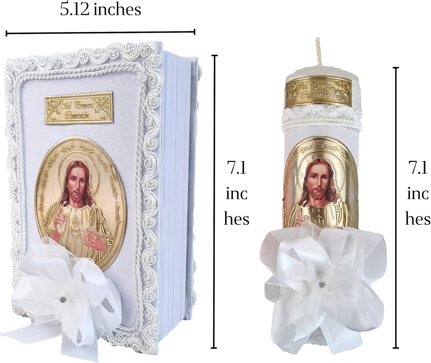 Vela de Primera Comunión y Biblia – Biblia y Vela de Primera comunión para niño – Vela para Primera comunion para niño – Juego de velas de primera