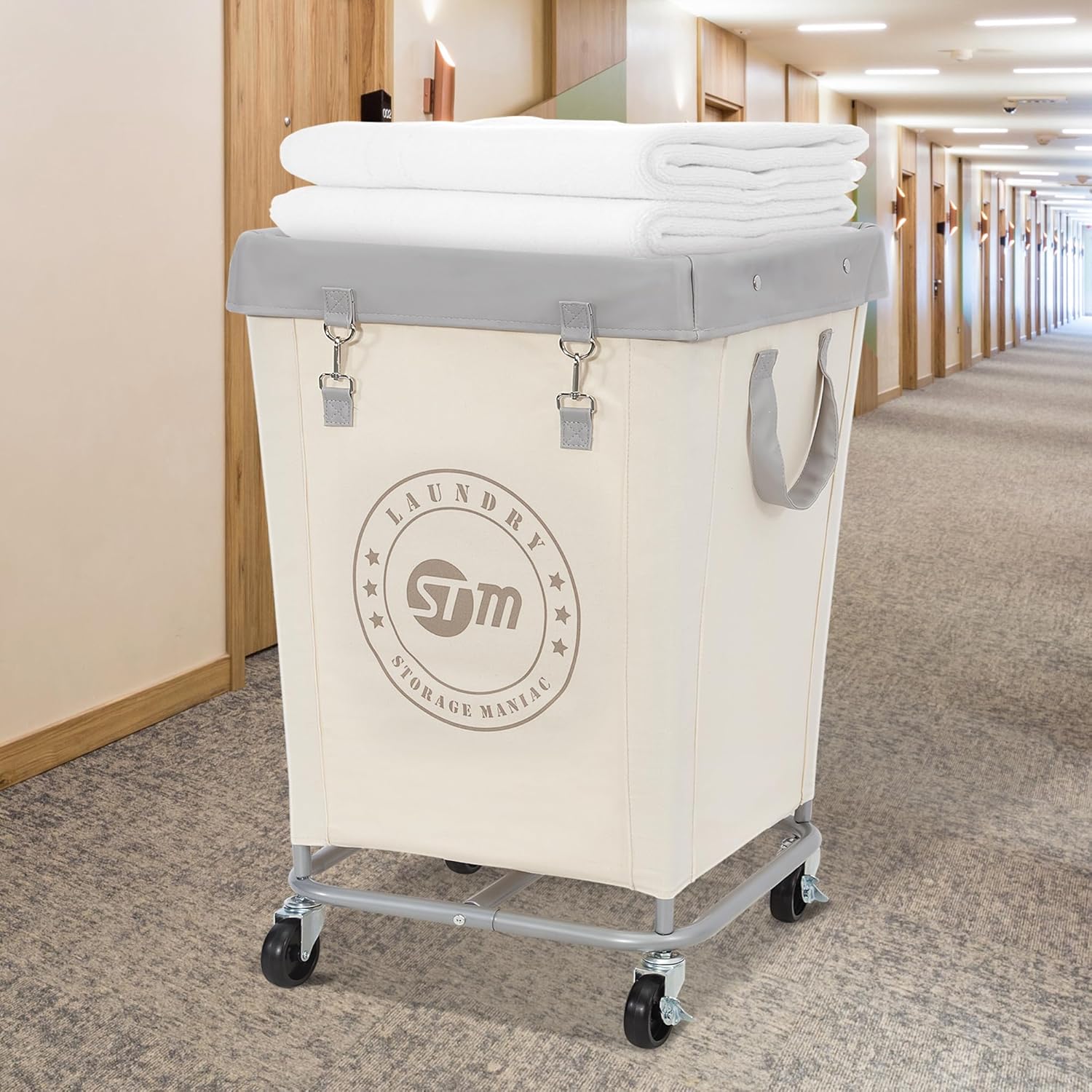 STORAGE MANIAC 3 Section Laundry Sorter Plus Commercial Laundry Hamper, Laundry Hamper Cart with Heavy Duty Wheels and Removable Bags, Laundry