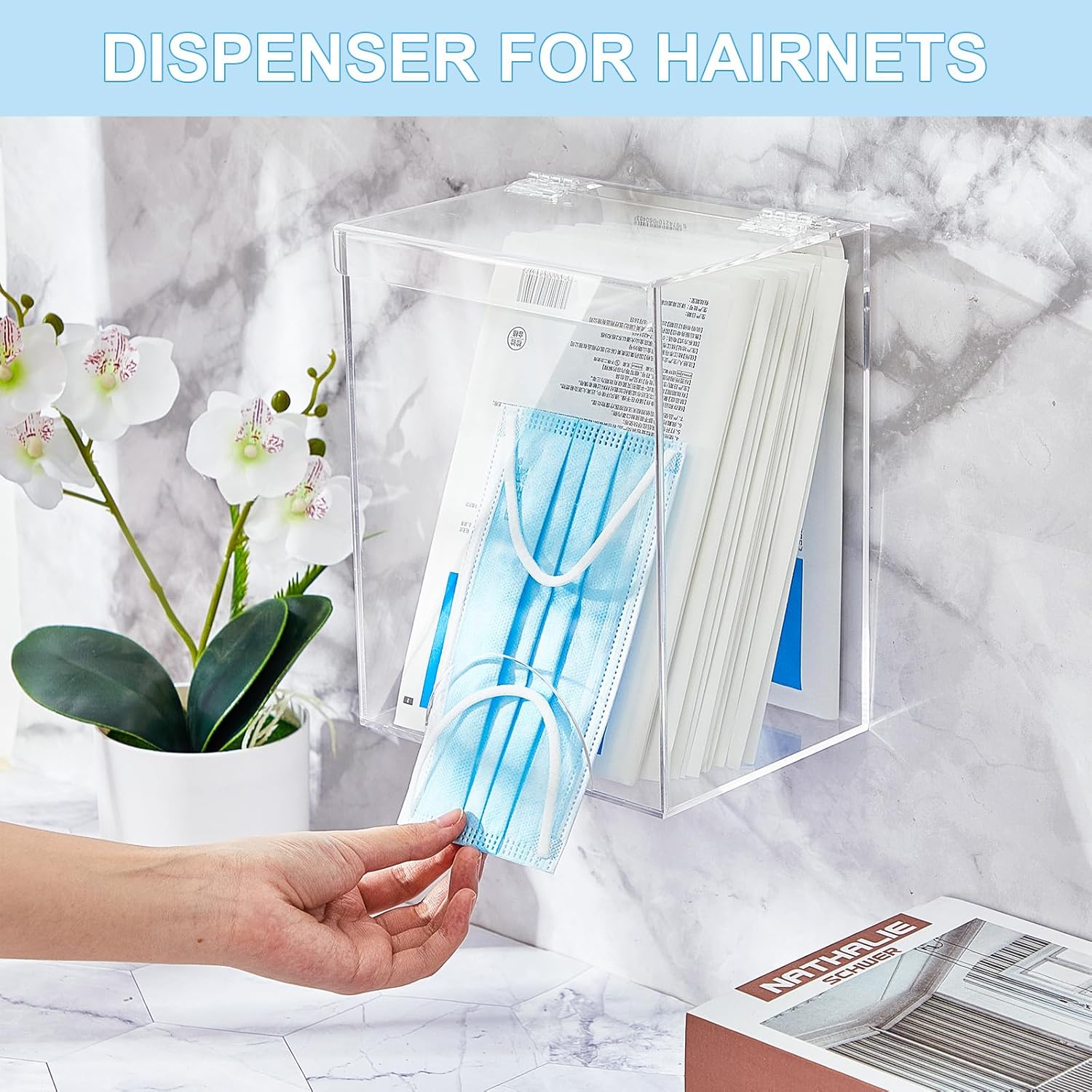 Kathfly 4 unidades de dispensador de acrílico para redecilla, bolsas de Emesis, soporte de acrílico transparente para montaje en pared para redes y