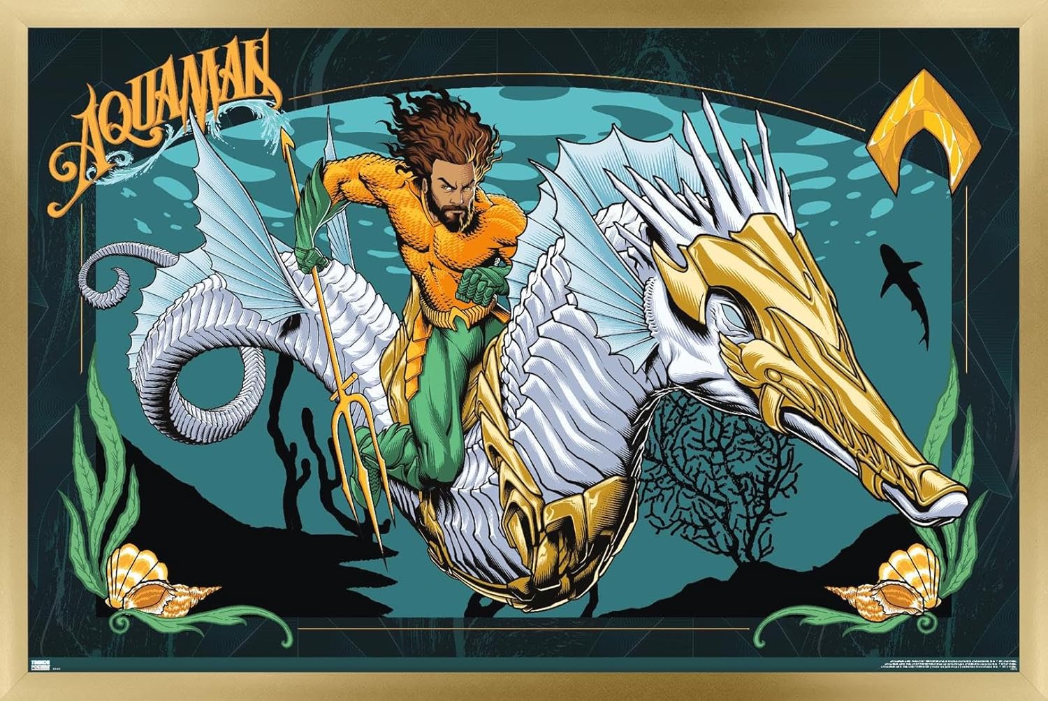 Trends International DC Comics Movie Aquaman y el Reino Perdido – Póster de pared con ilustración de Aquaman, 14.72 x 22.37 pulgadas, versión