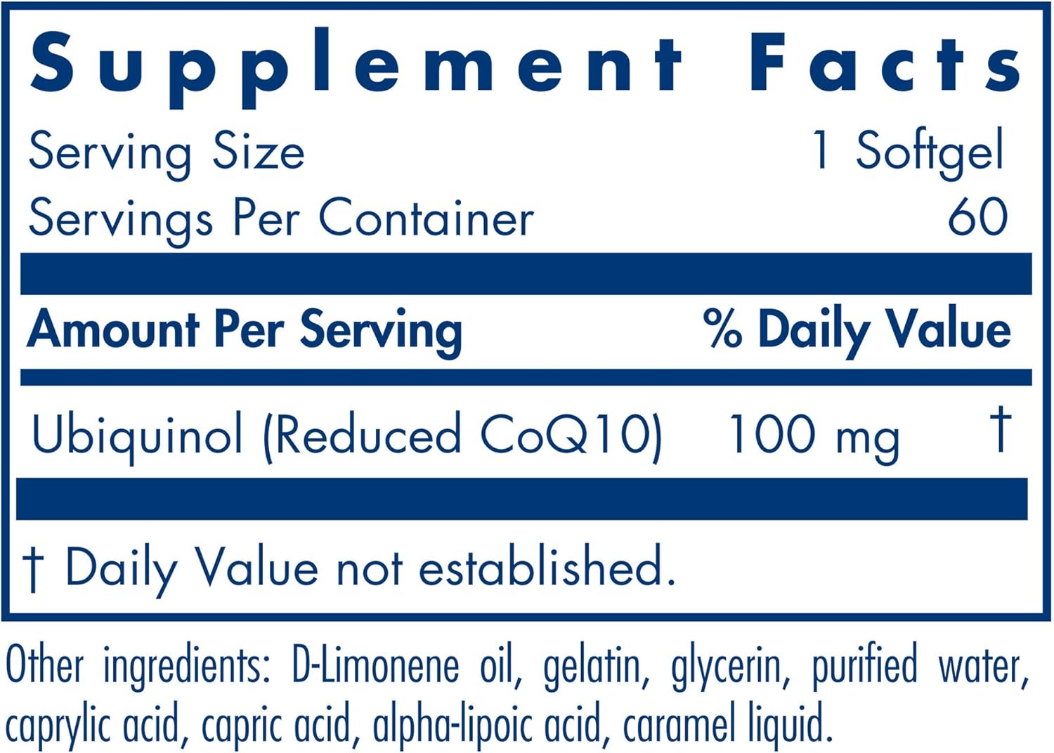 Allergy Research Group – CoQH-CF Ubiquinol – Antioxidante CoQ10, Estable, Biodisponible – 60 cápsulas blandas