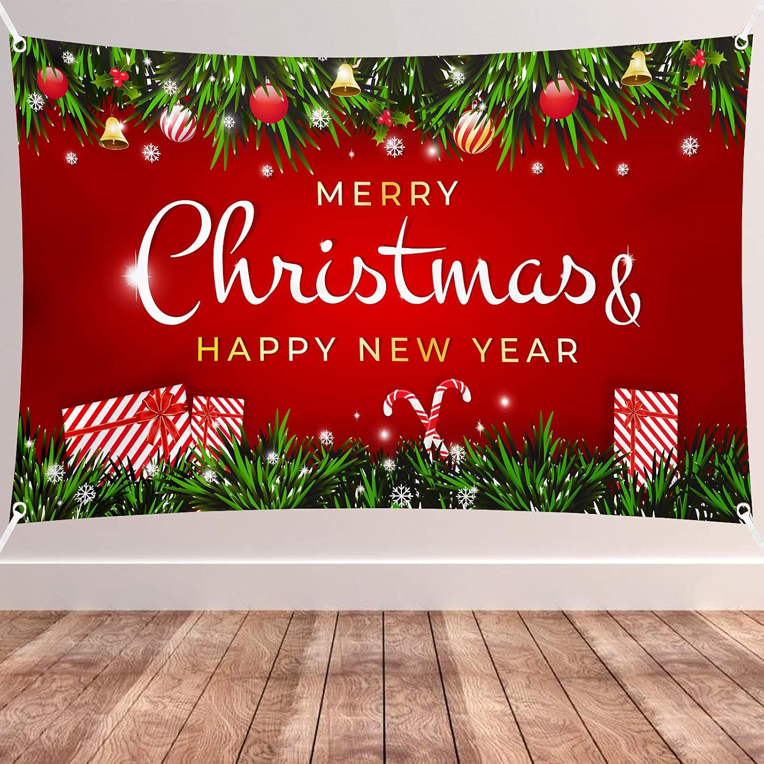 Feliz Navidad Fondo Escena Setters Telones de fondo de Navidad Banner Feliz Año Nuevo Navidad Banner Decoración de fiesta de Navidad