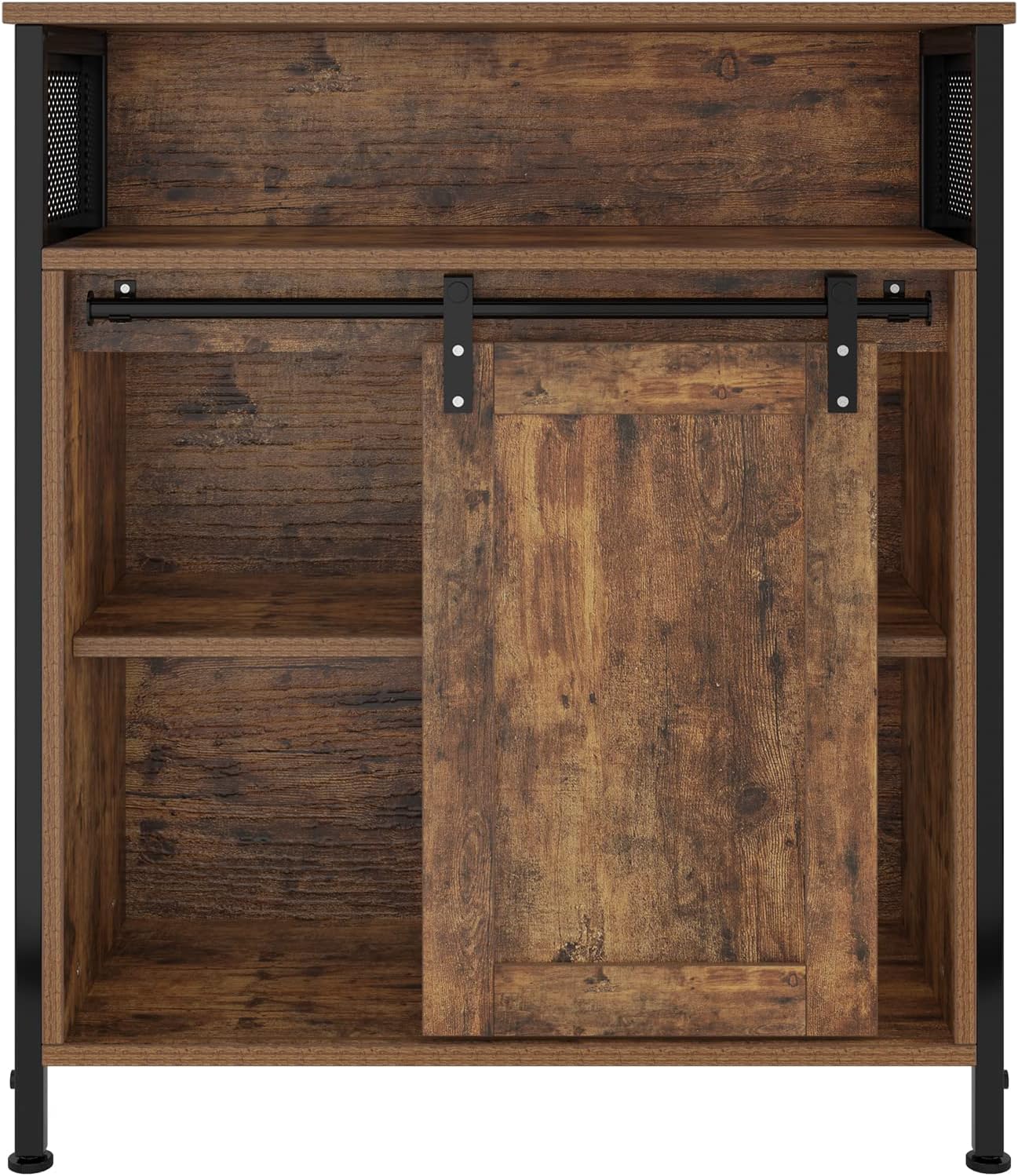 sogesfurniture Gabinete de almacenamiento industrial, armario de almacenamiento con puerta corrediza de granero con estantes de almacenamiento,