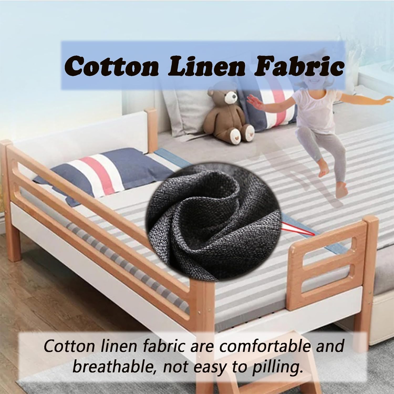 Cojín de relleno de huecos para sofá cama, extensor de colchón, conector de cama individual, cojín de almohada con funda desmontable para cama