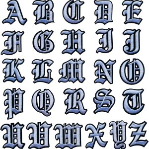 Parches de letras blancas góticas antiguas para planchar con letras A-Z de 2 pulgadas bordadas de transferencia de calorcoser en letras Parches de letras blancas góticas antiguas para planchar con letras A-Z de 2 pulgadas bordadas de transferencia de calorcoser en letras
