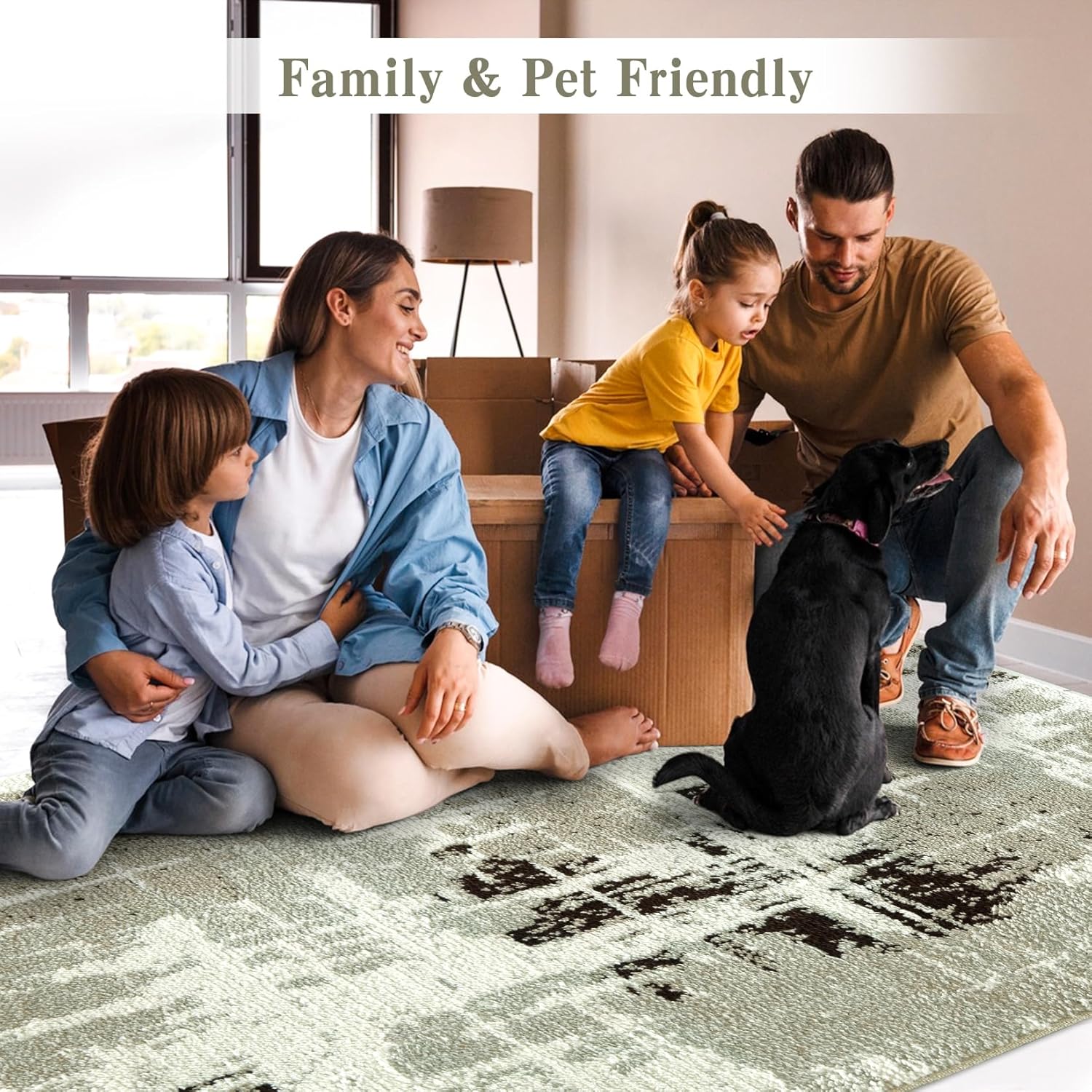 Zacoo Alfombras de área de 9 x 12 pies para decoración de sala de estar y dormitorio, alfombra moderna de pelo bajo, alfombra abstracta suave