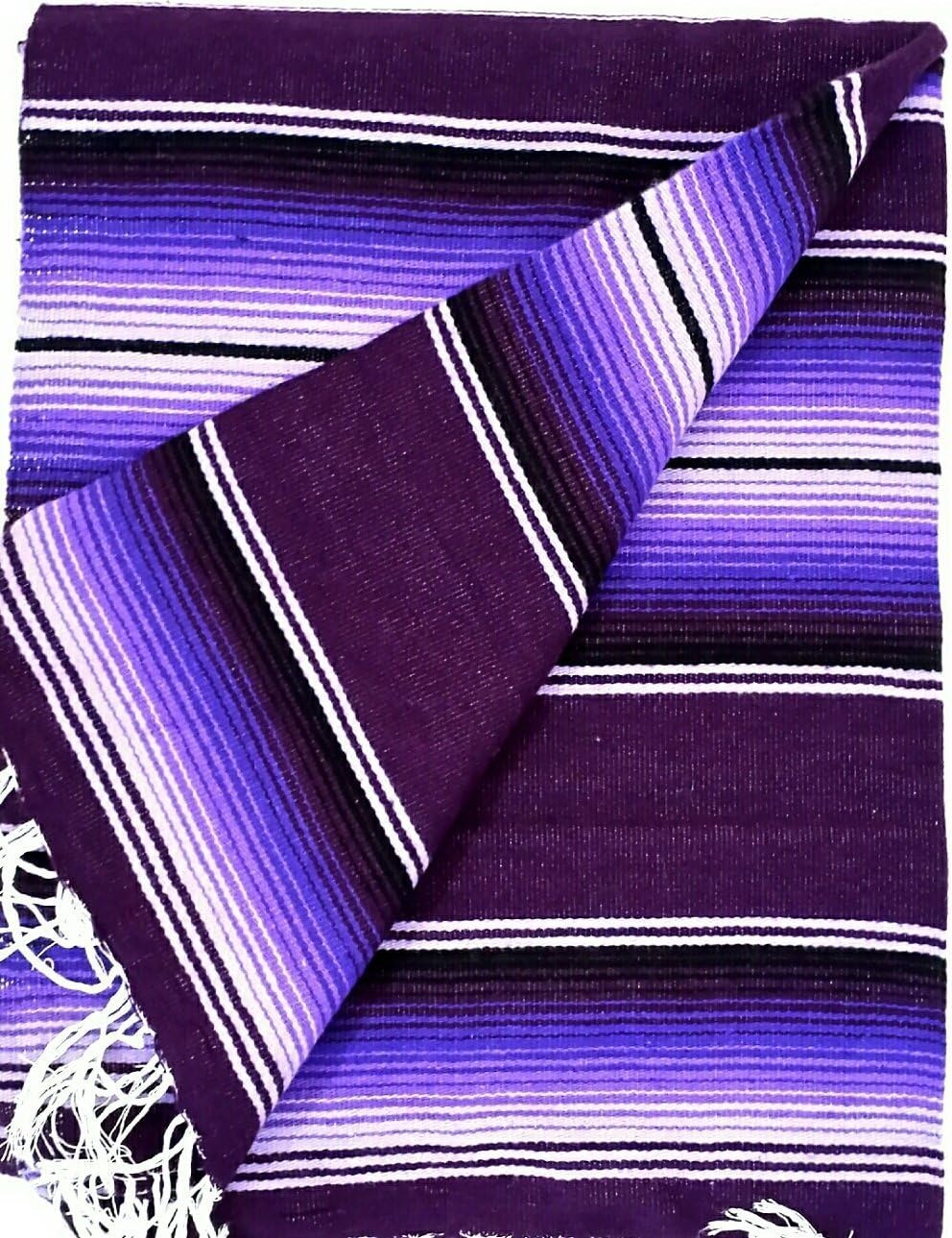 Auténtica manta mexicana de sarape  Manta saltillo mexicana ligera multicolor hecha a mano  Falsa de estilo mexicano clásico, patrón de rayas,