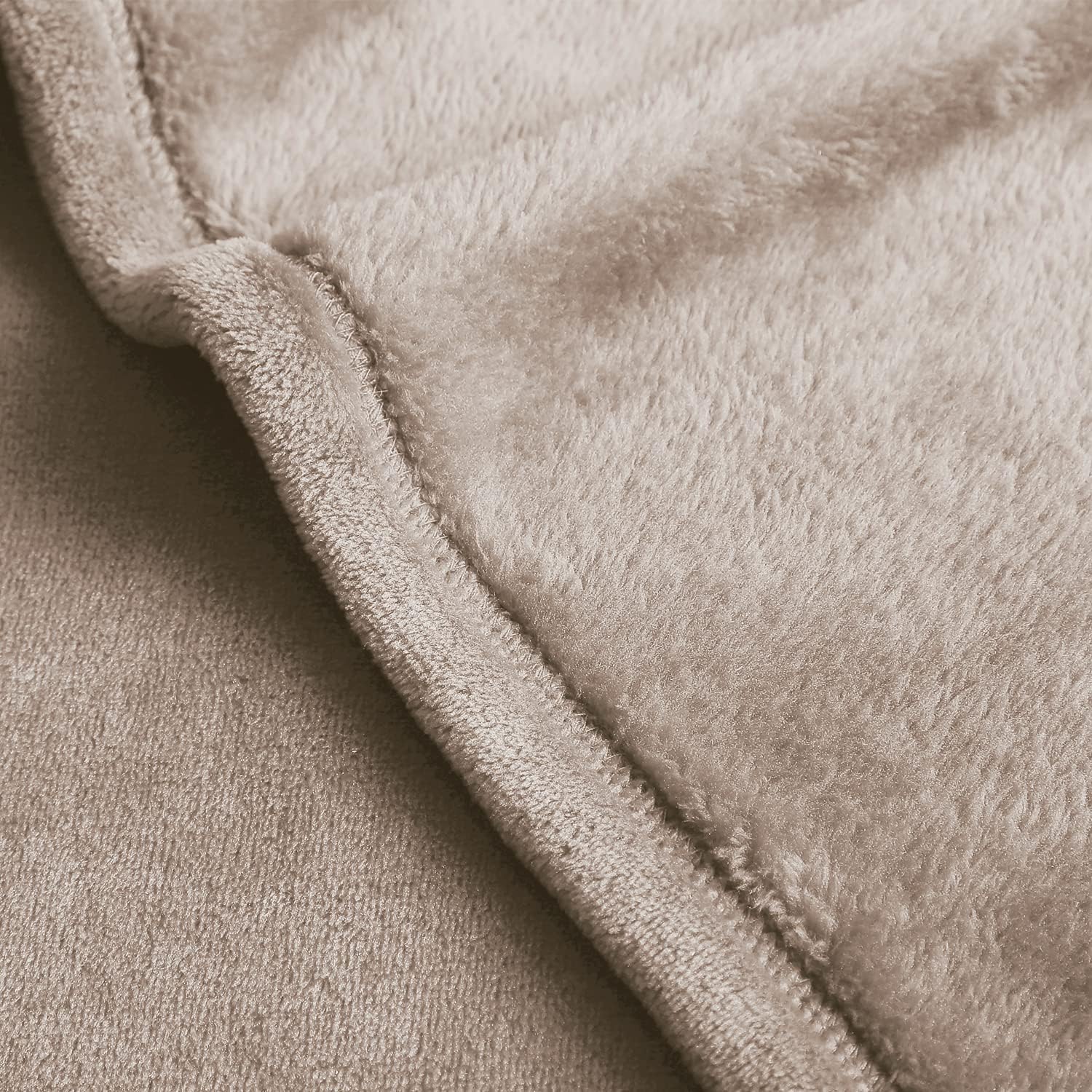 EXQ Home – Cobija de vellón, color beige, para cama o sofá, cobija de franela de microfibra mullida para adultos o niños