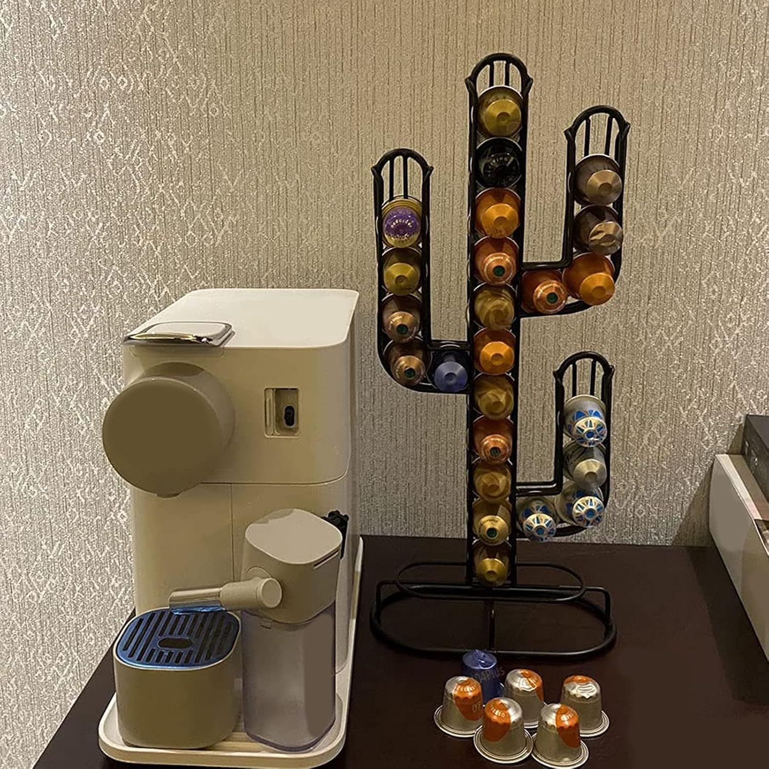 Soporte para cápsulas de café  Capacidad para 48 cápsulas, accesorios de barra de café, soporte para estación de café, organizador de