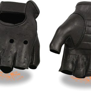 Milwaukee Leather SH851 Men’s Black Leather Gel Padded Palm Fingerless Motorcycle Hand Gloves Made W Genuine USA Deerskin Milwaukee Leather SH851 Men’s Black Leather Gel Padded Palm Fingerless Motorcycle Hand Gloves Made W Genuine USA Deerskin