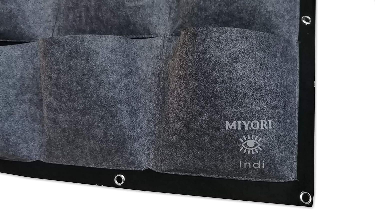 MIYORI Indi -36 bolsillos verticales -Maceta vertical colgante de pared de jardín -Colgador de valla con bolsillos de pared Kit de macetas de
