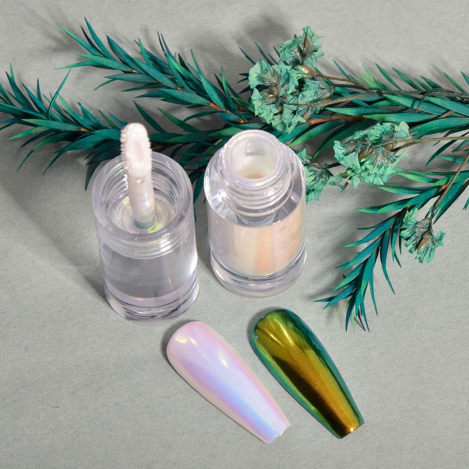 Polvo de uñas cromado, efecto aurora, efecto espejo, sirena perla, purpurina, iridiscente, esmalte de uñas de gel para arte de uñas, manicura y