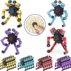 4 piezas Fidget Spinners Transformable Dedo Punta de los Dedos Robot Juguete DIY Robot Deformable Divertido Juguete Fidget Juguete para Adultos Niños 4 piezas Fidget Spinners Transformable Dedo Punta de los Dedos Robot Juguete DIY Robot Deformable Divertido Juguete Fidget Juguete para Adultos Niños