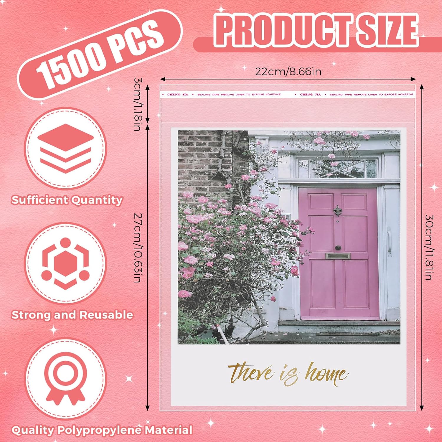 1500 bolsas de polietileno resellables transparentes de 8 x 10 pulgadas para obras de arte, impresiones artísticas, fotos, postales, carteles,