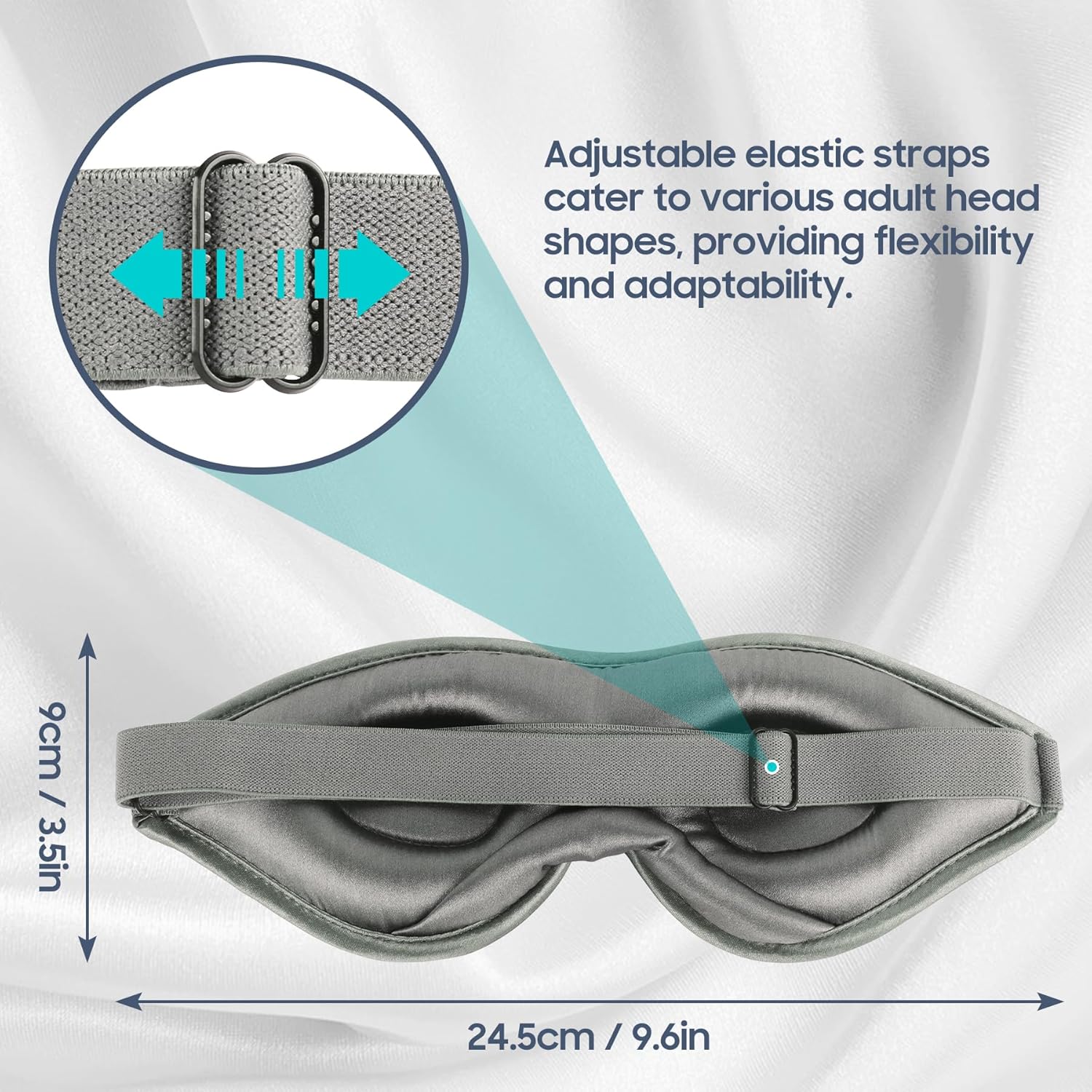 ZOESMIEN – Antifaz para dormir de seda  Máscara de ojos 100% seda de morera, máscara de ojos contorneada 3D para mujeres y hombres, bloqueo de luz,