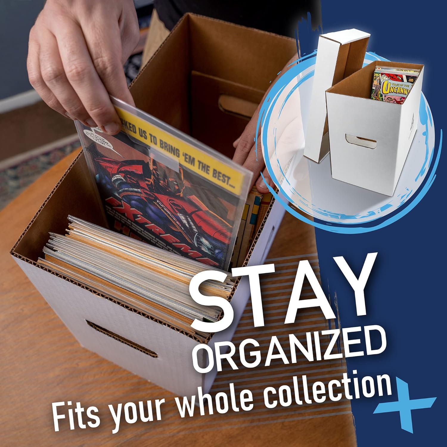 Cajas de almacenamiento prémium para cómics, caja de cartón corto para cómics, caja de cómics blanca gruesa. Caja de almacenamiento de cómics para