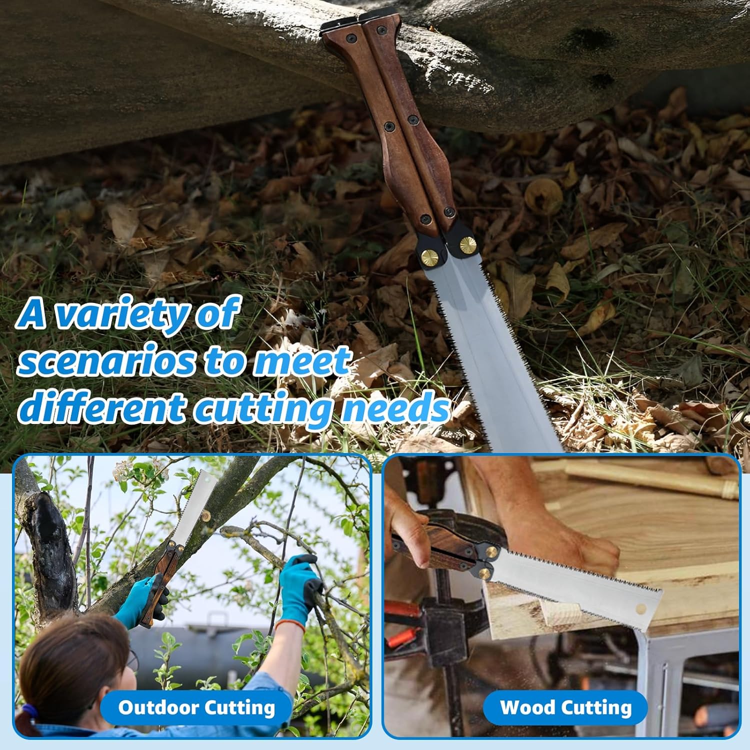 Loyala Sierra de mano de 5.9 pulgadas, mini sierra plegable japonesa, sierra para carpintería con doble borde SK85 para madera húmeda y seca, sierra