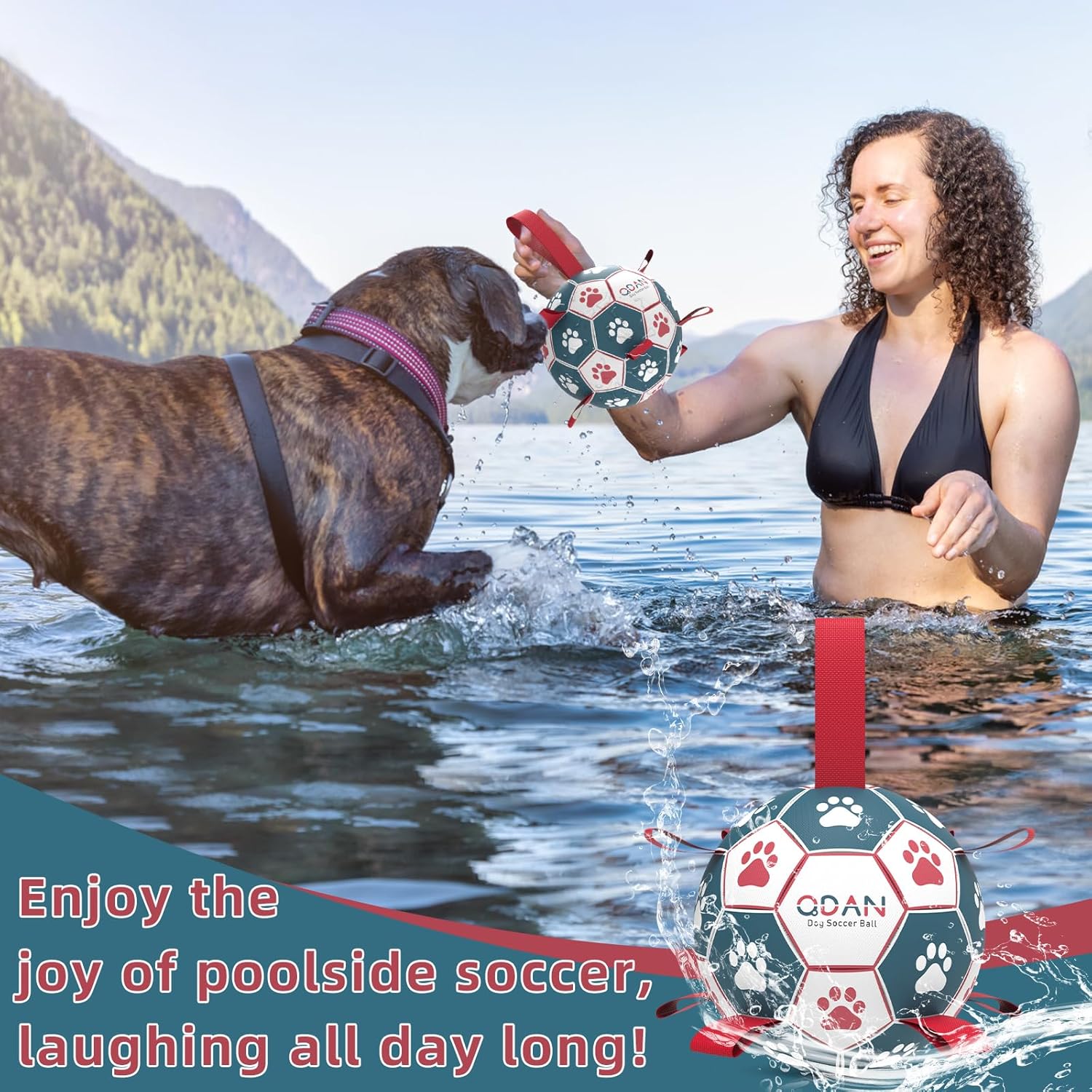 Pelota de fútbol interactiva para perros, guerra de tirones, juguete de tirar para perros, juguete de agua para perros, bolas duraderas para perros